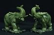 Unique Gift Idea for Dad < 50 - 3" Lucky Jade Elephants Paper Weights - 2 pc. Set