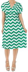 Knee Length Cotton/Polyester Chevron Print Zig Zag  Dress