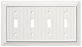 Brainerd 126361 Beadboard Quad Toggle Switch Wall Plate / Switch Plate / Cover, White [並行輸入品]