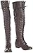 Breckelle's Women's ALABAMA-12 Tall Knee High Lace Up Combat Boots Brown 7