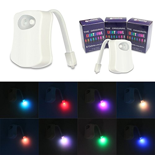 HeyMate Motion Activated Toilet Night light 8 Changing Color LED Toilet Bowl Light