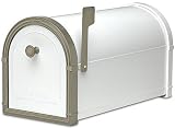 Architectural Mailboxes White Bellevue Mailbox with Powder Coat White Bronze Accents - 5502