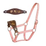 Abetta Nylon Halter with Tooled Removable Leather Noseband Heart Cut-out
