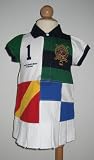 Ralph Lauren Girls Patchwork Pleated Polo Dress w/ Multicolored Polo Pony Crest