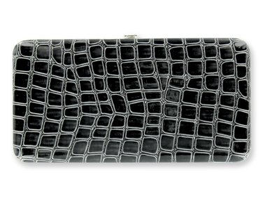 Metropolitan DESIGNER WALLET Hard Case (Gray Patent Leather Croc)