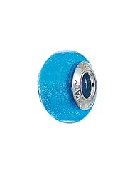 Zable (tm) Sterling Silver Murano Glass Birthstone December Pandora Compatible Bead / Charm