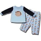 Curious George "Happy Faces" 2 piece Polar Fleece pajama set in Blue for toddlers