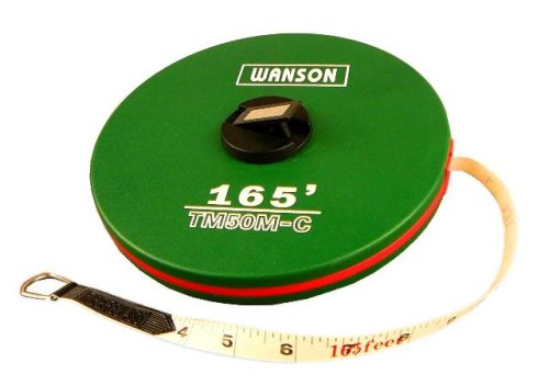 Pro-Grade 165' Closed-Reel Surveyor's SAE Measuring Tape - Multi-Strand Fiberglass Tape