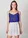 American Apparel Polka Dot Chiffon Double-Layered Shirred Waist Skirt X-Small-White + Blue and Red Dots