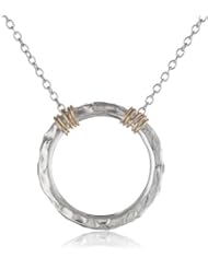 Adina Reyter Big Tiny Wrapped Circle Silver and Gold Necklace