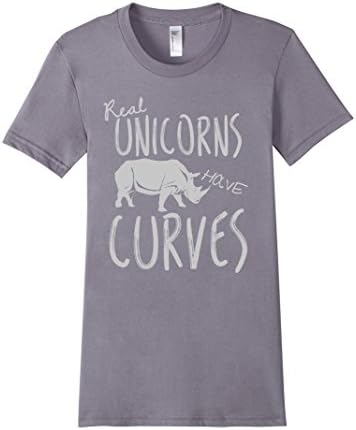 Women's Real unicorns have curves - Funny unicorn shirt  Medium Slate