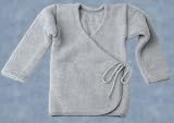 Organic Merino Wool Baby Sweater in Soft Grey, size 62