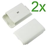 GTMax 2x White Battery Cover for Microsoft XBOX 360
