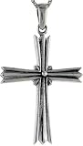 Sterling Silver Cross Pendant, 1 11/16 (43mm) Tall.