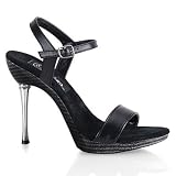 Pleaser Shoes WomenÕs Excite-407W, 4 1/2'' Metal Heel Ankle Strap Mini Platform Sandal