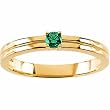 14K Yellow Gold Chatham Created Emerald Ring
