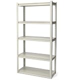 Gorilla Rack GRZR5-3012-5IMP Five Shelf 30-Inch-by-12-Inch-by-60-Inch Shelving Unit, White