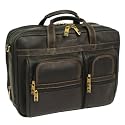 Samsonite Business Cases 5.5-7" Double Gusset Top Zip Leather Portfolio/Computer Case