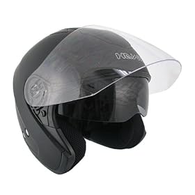 Hawk Flat Black Dual Visor Open Face Motorcycle Helmet Size : Large Hawk Flat Black Dual Visor Open Face Motorcycle Helmet - Size : Large