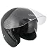 Hawk Flat Black Dual Visor Open Face Motorcycle Helmet