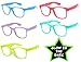 6 Pack or 5 Pack Retro 80's Vintage Wayfarer Nerd Sunglasses Clear Lens Colored Frame