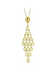 14 Karat Yellow Gold Dewdrop Pendant With 18" Venetian Box Chain