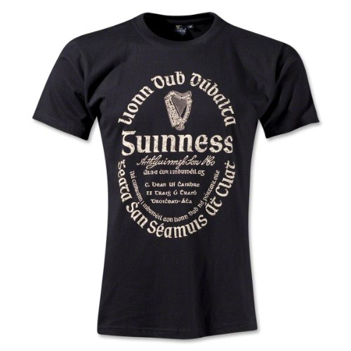 Guinness Men's Distressed Gaelic Label Tee Shirt