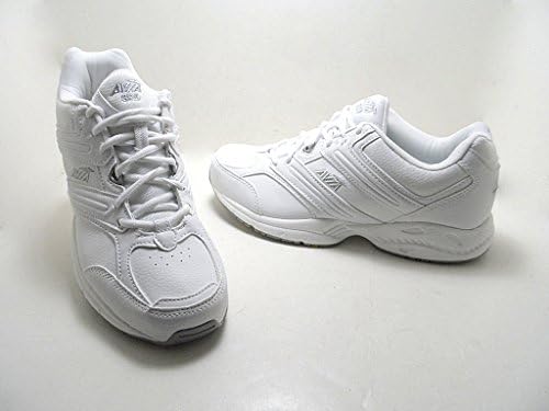 AVIA Men's Avi-Walker Walking Shoe,White/Chrome Silver/Lemon Yellow,7.5 M US