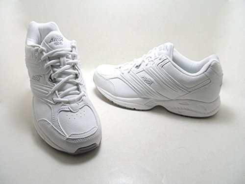 AVIA Men's Avi-Walker Walking Shoe,White/Chrome Silver/Lemon Yellow,7.5 M US