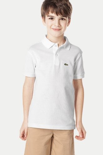 Lacoste Boy’s Original Fit Short Sleeve Classic Pique Polo – White L.12.12