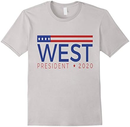 Men's West for President t-shirt Medium Silver