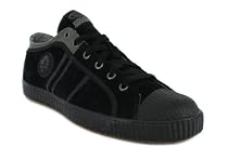 DIESEL YUK & NET TOE CAPPED SUEDE LO TOP TRAINERS BLACK