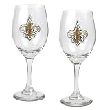 New Orleans Saints NFL 2pc Wine Glass Set - Primary Logo