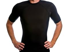 Beach Depot Men's SPF 50+ Black Rash Guard - Large