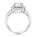 BERRICLE Sterling Silver Halo Wedding Engagement Rings Cushion Cut Cubic Zirconia CZ Ring for Women, Rhodium Plated Size 4-10