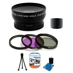 SAVEOnS Kodak Easyshare ZD710 Lens & Filter Set Includes .45x Wide Angle Lens + 3 Piece Filter Kit+ Mini Tripod + LCD Screen Protectors + Camera Cleaning Kit + Tube Adapter