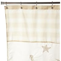 Regal Home Collections Perry Shell Embroidered Shower Curtain, Beige