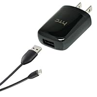 OEM Original Home Wall AC Travel Charger + USB 2.0 Data Sync Connect Transfer Charge Cable for Sprint HTC EVO Shift 4G - Sprint HTC - Sprint HTC Mazaa Cell Phone