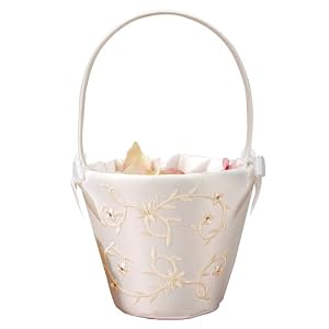 Sparkling Flower Girl Basket - Ivory