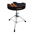 Bigdog Custom Saddle Drum Throne Retro Design - Black / Tan Stripe