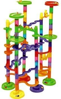 XStunt Super Deluxe Marble Race Large Construction Edition includes 75 Building Blocks & 30 Custom Balls (105pcs) by XStunt