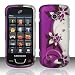 PURPLE VINES Hard Rubber Feel Plastic Design Case for Samsung T528g + Car Charger [In Twisted Tech Retail Packaging]