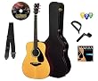 Yamaha FG700S Acoustic Guitar BUNDLE including Hard Case, Strap, Strings, Stringwinder, Picks, Capo, and DVD