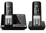 Gigaset S810A +S810H DUO Set Schnurlostelefon analog (4,6 cm (1,8 Zoll) TFT-Farbdisplay, Freisprecheinrichtung, Anrufbeantworter) schwarz