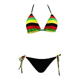2 Pc Bikini Set Top  Bottom Jamaican Flag