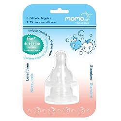 Momo Baby Standard Fast Flow Silicone Nipples - 2-Pack