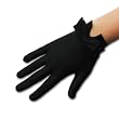 Wrist Length Matte Spandex Shortie Gloves with Double Bow on Back Vent, Cuff Extends Just Above the Wrist Bone.