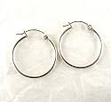 Sterling Silver Hoop Earrings, 22 MM Diamter
