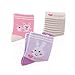 SUNBVE 5 Pack Girls Loli Rabbit Series Cotton Seamless Socks (5-7Years)