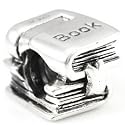 OHM Sterling Silver School Book Bead European Charm fits 3mm Cable Bracelet